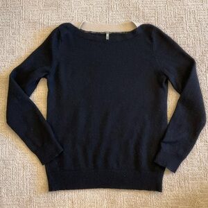 🖤⚡️GAP Pure Women Angora Rabbit Hair Blend Black w Beige Crew Neck Sweater M